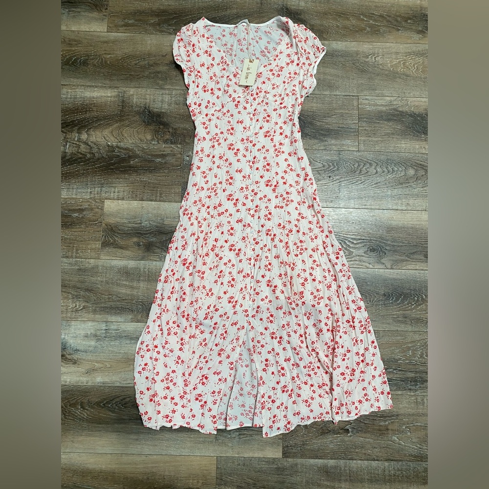 Red Floral Midi